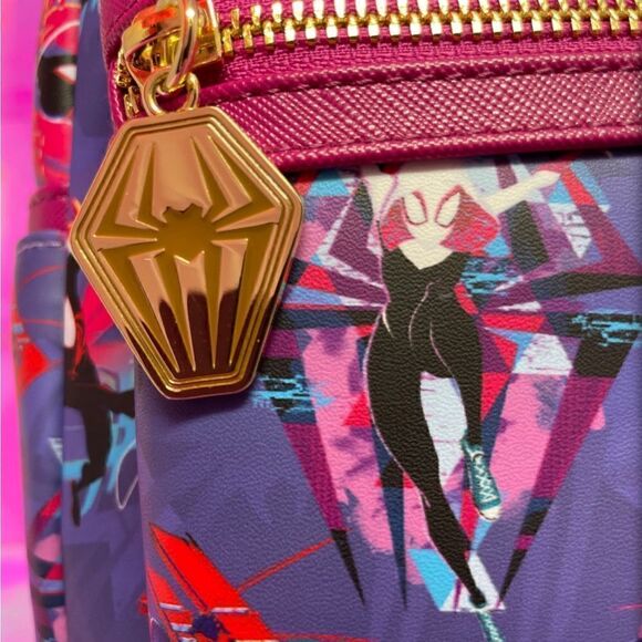 Loungefly Marvel Spider Man Across the Spider-Verse AOP Mini Backpack Exclusive - Picture 4 of 5